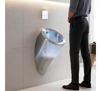 Gtzly Urinoirs Automatiques à Capteur pour Hommes, Anti-débordement, Urinoir Suspendu en Acier Inoxydable, avec Chasse d'eau Intelligente pour Sanitaires Commerciaux(Silver)