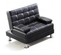 Gtzly Waiting Room Chairs Faux Leather, 35" Black Lobby Bench Seating, Reception Wood Sofa for Office, Airport, Bank, Barber Shop