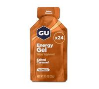 GU ENERGY GEL - Caramel Salé - Boîte de 24 gels - Gel énergétique - Sodium - BCAA - Idéal pendant l'effort 100Kcal