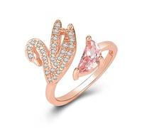 Gu Feng Bague en cristal de zircon ouvert cygne anneau tempérament simple bague de mode