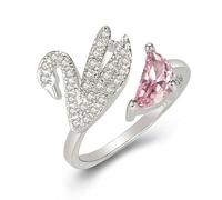 Gu Feng Bague en cristal de zircon ouvert cygne anneau tempérament simple bague de mode