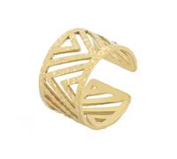 Gu Feng Bague en or 18 carats design niche simple en acier inoxydable bague unie en sergé ligne bague en acier inoxydable