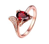 Gu Feng Bague Renard Rubis Mode Or Rose Renard Breloque Bague Femme