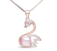 Gu Feng collier cygne en cristal rose pendentif chaîne en or rose chaîne clavicule chaîne