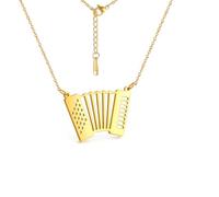 Gu Feng luxe niche design musique symbole corne accordéon pendentif clavicule chaîne ras de cou