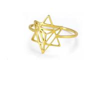 Gu Feng Merkaba Stern Heilige Geometrie Ring Frauen Edelstahl Gold Farbe Finger Ringe Ehering Meditation Schmuck