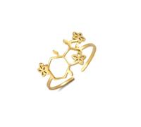 Gu Feng Mode Simple Niche En Acier Inoxydable Fleur Sérotonine Moléculaire Anneau Ouvert