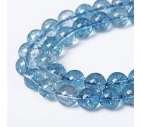 Gu-k6412 Lot de 180 perles rondes en cristal de quartz topaze bleue de 4 mm pour la fabrication de bijoux, bracelets, colliers, boucles d'oreilles, 81,3 cm
