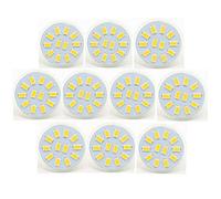 GU4.0 12led 5730SMD 4W MR11 LED Bulbs 12V 24V 30w Equivalent 300-320LM No-dimmable Recessed Spotlight Bulb AC/DC 9-30v (10pcs) (Color : Cool White) (Warm White)