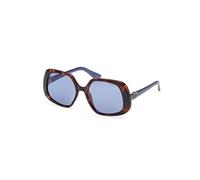 Guess Femme GU7862 53V Lunettes de soleil Plastique Havane Bleu Géométrique Normale