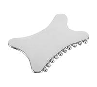 Gua Sha Argenté en Acier Inoxydable Outil de Massage Facial | Forme Queue de Poisson, Pointe de Massage et Bouts Arrondis, Usage Peau et Cuir Chevelu
