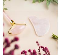 Gua sha et rouleau visage en quartz rose