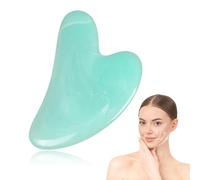 Gua-Sha-Gesichts-Tool en pierre naturelle verte - Appareil de massage pour le visage et le corps, idéal pour les femmes pour la relaxation et la découpe