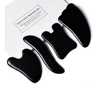 Gua Sha Lot de 4 outils de massage Gua Sha pour spa et acupuncture Noir