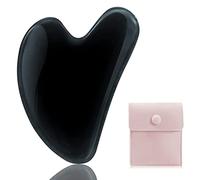 Gua Sha - Outils pour le visage, les yeux, le cou et le corps - Pierres de jade Gua Sha - Pour la thérapie physique et le spa - Pour le visage, les yeux, le cou et le corps (noir)