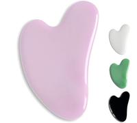 Gua Sha Pierre de Jade rose - Outil de massage pour le visage, les yeux, le cou et le corps - 1 Pierre en Forme de Coeur