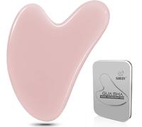 Gua Sha Pierres de Jade Guasha Board Massage Tool Heart Shape Jade pour le Visage, les Yeux, le Cou pour le Soin de la Peau, la Beauté et la Relaxation des Muscles du Corps, Rose
