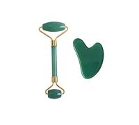 Gua Sha Stein, ensemble de masques for les yeux à l'urine verte, cristal de jade naturel, masque de sommeil relaxant, rouleau facial, massage Gua Sha, vert