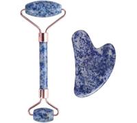 Gua Sha Stein, grattoir à Gouache, rouleau de Massage en Jade, pierre de cristal naturel, ensemble de beauté Guasha, 1 rouleau(Blue)