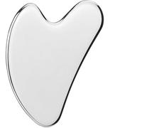 Gua Sha Stein, pierre Gua Sha en acier inoxydable, outil Guasha for le visage for sculpter la mâchoire et réduire les poches, cadeau de soins de la peau - Argent