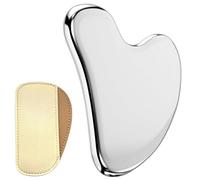 Gua Sha Visage Corps, Gua Sha Acier Inoxydable, Durable Guasha Outil Massage Visage Scraper, Metal Gua Sha Anti-rides Réduit les Poches, Forme de Coeur Cadeau de Soins de la Peau
