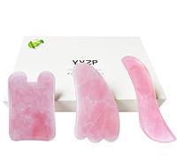 Gua Sha Visage (Gua Sha Corps et Rajeunir la Peau) Gua Sha 100% Gua Sha quartz rose Naturel 3 PièCes-Rose