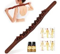 Gua Sha Wooden Therapy Stab, Ganzkörper Scraping Stick, Holz Scraping Stick, Gua Sha Körper - Massageroller Holz 37 Perlen Für Rücken Bauch Schulter