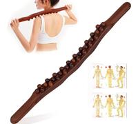 Gua Sha Wooden Therapy Stab, Ganzkörper Scraping Stick, Holz Scraping Stick, Gua Sha Körper - Massageroller Holz 37 Perlen(37 perler)