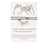 Guaber 2 PCS Promise Bracelets Gesture À Crochet avec Carte pour Femmes pour Hommes La Corde Cire Réglable
