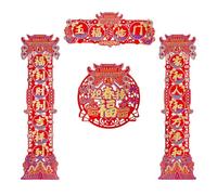 Guaber 2024 Couplets Magnétiques du Nouvel an Chinois Ensemble De Bannières Festival Printemps Dragon pour Un Nouveau