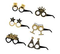 Guaber 6 Pièces Lunettes en Papier Bonne Année 2025 Eyeglasse sur Le Thème des Accessoires De Photographie Élégante pour La Célébration du Nouvel an