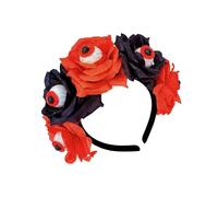 Guaber Bandeau avec boule oculaire sanglante pour fille, sorcière, fleur foncée, bal masqué, Halloween, mariée, sorcière, fête d'Halloween pour femme