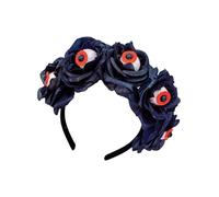 Guaber Bandeau avec boule oculaire sanglante pour fille, sorcière, fleur foncée, bal masqué, Halloween, mariée, sorcière, fête d'Halloween pour femme