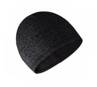 Guaber Bonnet tricoté élastique doux avec fil réfléchissant double couche doublure en polaire pour temps froid, bonnets tricotés élastiques chauds et sûrs, Noir , Taille unique