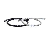 Guaber Bracelets tressés faits à la main en bambou pour couple - Parfait pour la Saint-Valentin et le quotidien - Nœud de couple