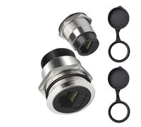 Guaber Câble d'extension Cat6 RJ45 femelle CAT6 Ethernet fileté fixe pour voiture, moto, camion, panneau connecteur Ethernet