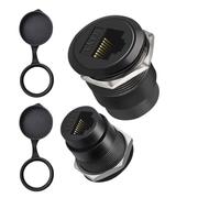 Guaber Câble d'extension Cat6 RJ45 femelle CAT6 Ethernet fileté fixe pour voiture, moto, camion, panneau connecteur Ethernet