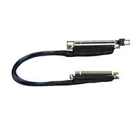 Guaber Câble D'extension Graphique Flexible À 270 Degrés PCIe 5.0 X16 Terminal Revêtement Argenté Cordon Manchon Tressé Entrée Gauche Câble D'extension Graphique Gauche