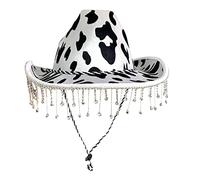 Guaber Chapeau de cowboy à large bord pour femme - Casquette de magicien pour adultes - Accessoire de boîte de nuit - Accessoire de cowboy pour femme