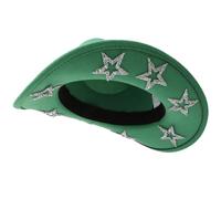Guaber Chapeau de cowboy étoile en strass pour femme à large bord pour jeu de rôle cowgirl fête de mariage enterrement de vie de jeune fille chapeau de cowgirl pour femme mariée, Vert, Taille unique