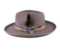 Guaber Chapeau Fedoras en bois respirant avec bords roulés Chapeau jazzy pour homme et femme Unique Cosplay Party Head Accessoires Fedoras pour hommes