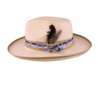 Guaber Chapeau Fedoras en bois respirant avec bords roulés Chapeau jazzy pour homme et femme Unique Cosplay Party Head Accessoires Fedoras pour hommes