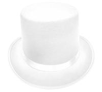 Guaber Chapeau haut de forme pour femme et homme, spectacles, fête sur le thème gentleman, bal masqué, couvre-chef, chapeau haut non tissé pour fête, blanc, L