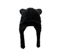 Guaber Chapeau trappeur en forme d'oreille d'ours en peluche pour adulte - Protection des oreilles - Chaud pour l'hiver - Pour étudiants, adolescents - Bonnet tricoté pour femme - Pour adultes et