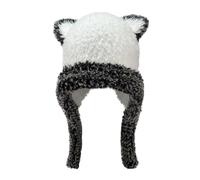 Guaber Chapeau trappeur en forme d'oreille d'ours en peluche pour adulte - Protection des oreilles - Chaud pour l'hiver - Pour étudiants, adolescents - Bonnet tricoté pour femme - Pour adultes et