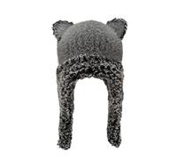 Guaber Chapeau trappeur en forme d'oreille d'ours en peluche pour adulte - Protection des oreilles - Chaud pour l'hiver - Pour étudiants, adolescents - Bonnet tricoté pour femme - Pour adultes et