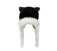 Guaber Chapeau trappeur en forme d'oreille d'ours en peluche pour adulte - Protection des oreilles - Chaud pour l'hiver - Pour étudiants, adolescents - Bonnet tricoté pour femme - Pour adultes et
