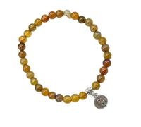 Guaber Chapelet extensible avec perles de verre de 6 mm - Accessoire de prière traditionnel pour adultes, jaune, taille unique