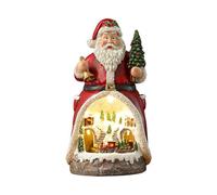 Guaber Christmas Toy Music Box Figurine Cabin Lighted with Rotating Train Snowman Santa Village Affichage avec De La Musique