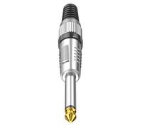 Guaber Connecteur Auditif Mâle 6 35 Mm Contacts en Or 24 Carats Construction Métallique Mécanisme De Verrouillage Sécurisé Adaptateur Métallique pour Systèmes Sonores D'événements